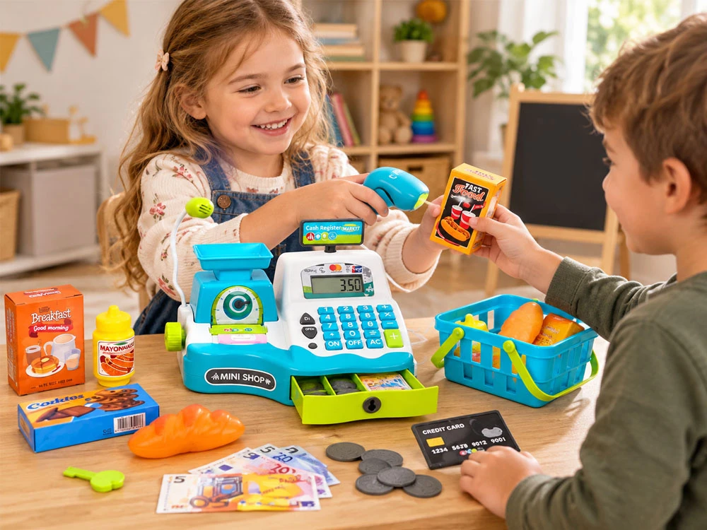 Jokomisiada INTERACTIVE cash register for children - reader, scale, receipt 21 pieces ZA6196