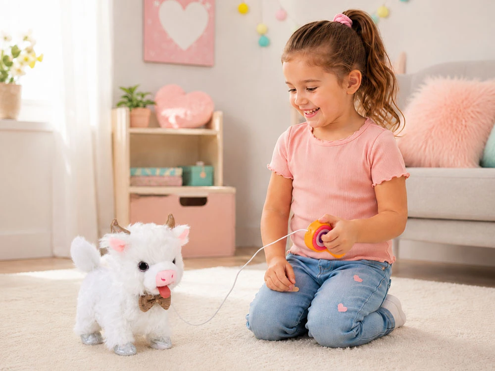 Jokomisiada Interactive Cow on a Leash Walks Sings Moves Head ZA6274