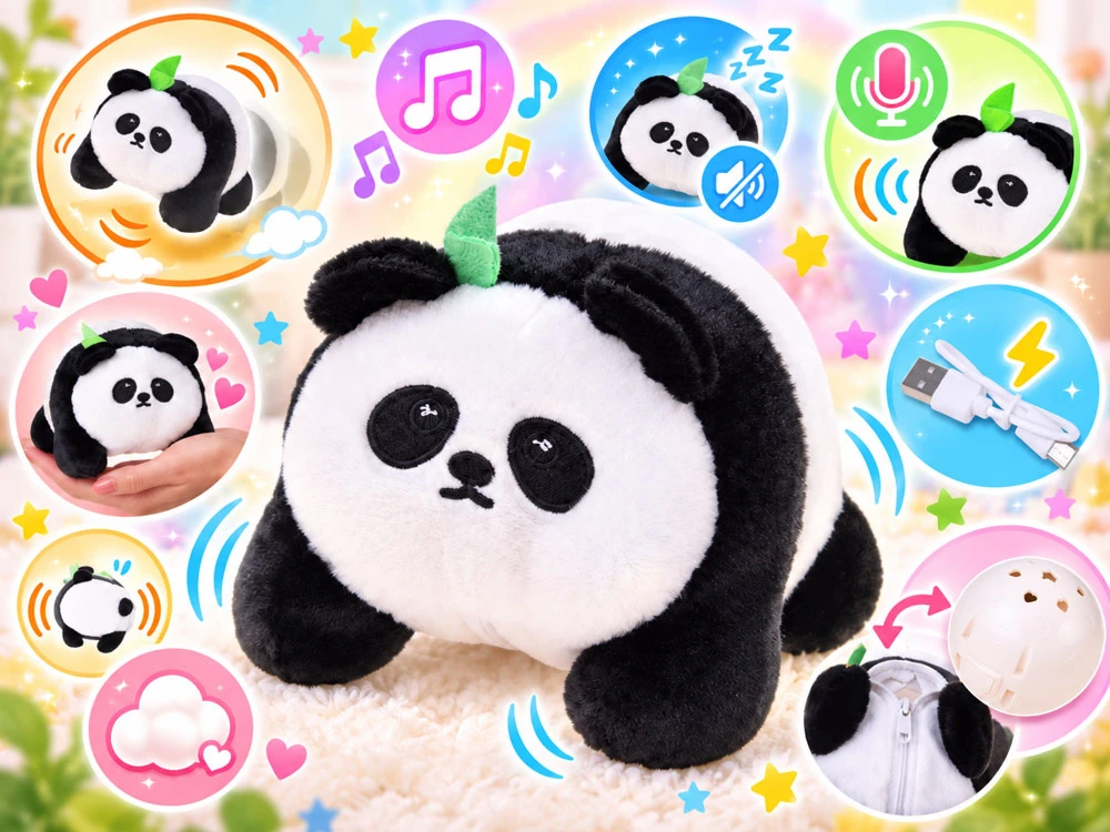 Jokomisiada Interactive Panda - records, vibrates and jumps to 30 melodies ZA6366