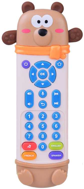 Jokomisiada Interactive remote control - 2-in-1 TEDDY BEAR teether for children + funny sounds ZA6017