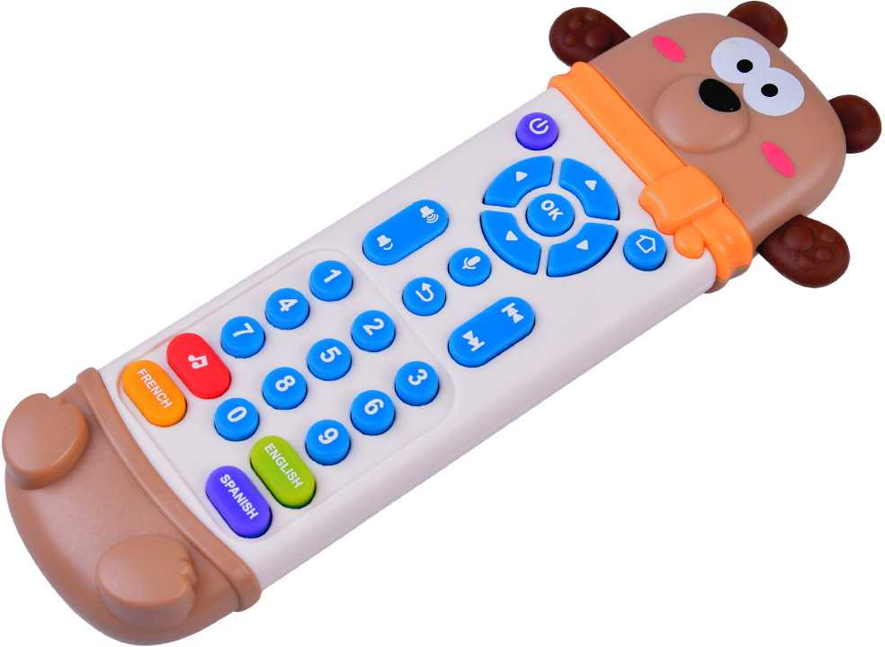 Jokomisiada Interactive remote control - 2-in-1 TEDDY BEAR teether for children + funny sounds ZA6017