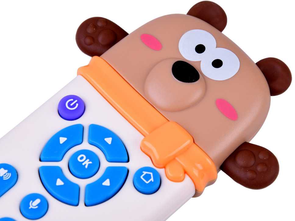 Jokomisiada Interactive remote control - 2-in-1 TEDDY BEAR teether for children + funny sounds ZA6017