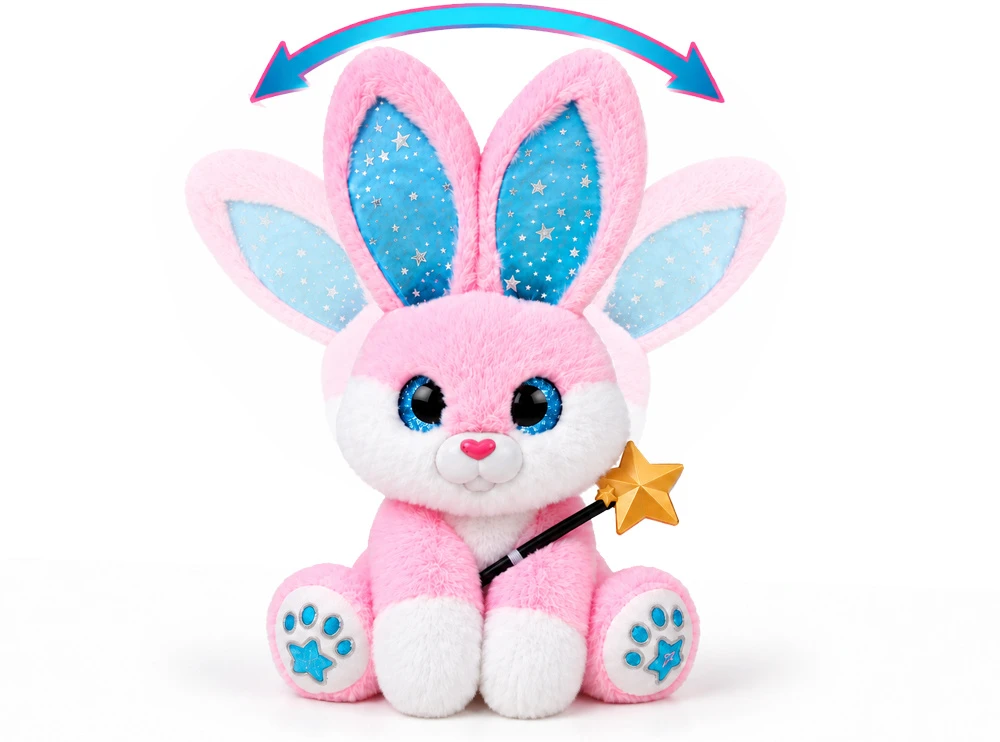 Jokomisiada Interactive Rožinė Plush Rabbit 30 cm Dancing Light-Up Musical Magic Wand ZA6329