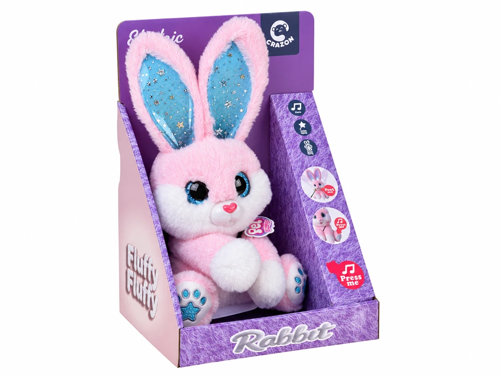 Jokomisiada Interactive Rožinė Plush Rabbit 30 cm Dancing Light-Up Musical Magic Wand ZA6329