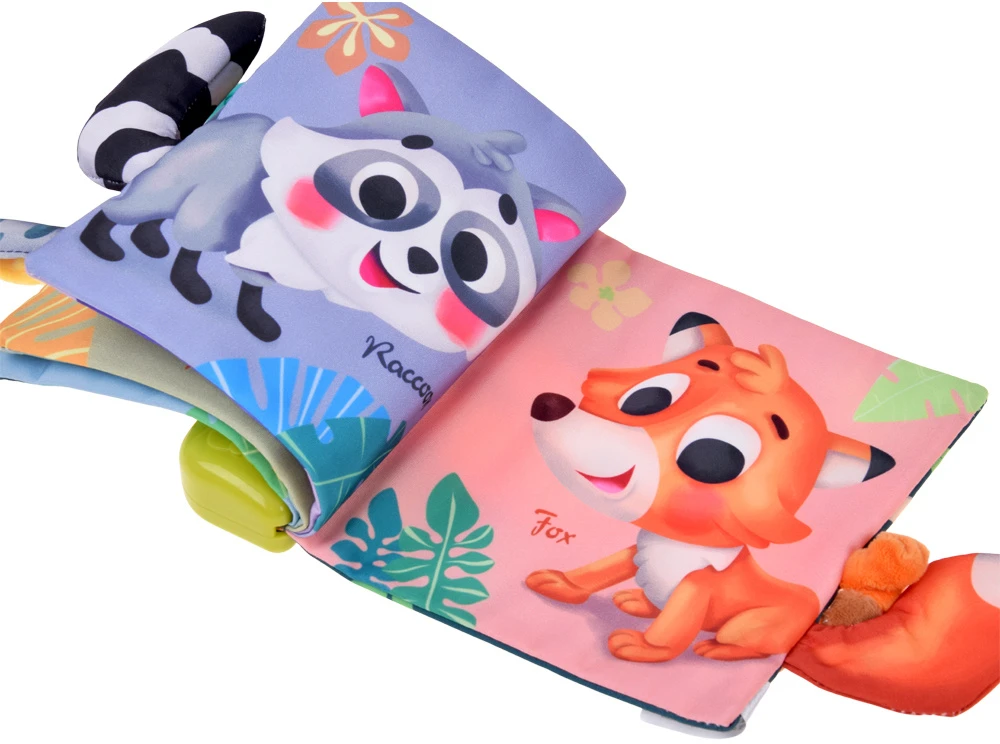 Jokomisiada Interactive Sensory Book with Elephant, Animals, Melodies and Teether ZA6347