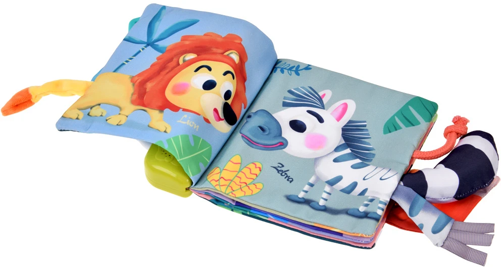 Jokomisiada Interactive Sensory Book with Elephant, Animals, Melodies and Teether ZA6347