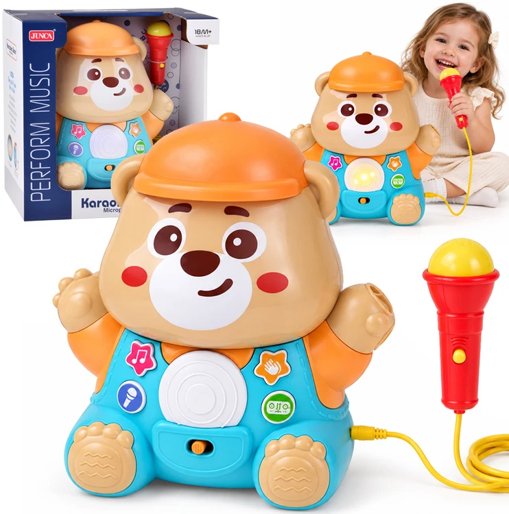Jokomisiada Interactive TEDDY BEAR KARAOKE + microphone Musical toy for toddlers ZA6617