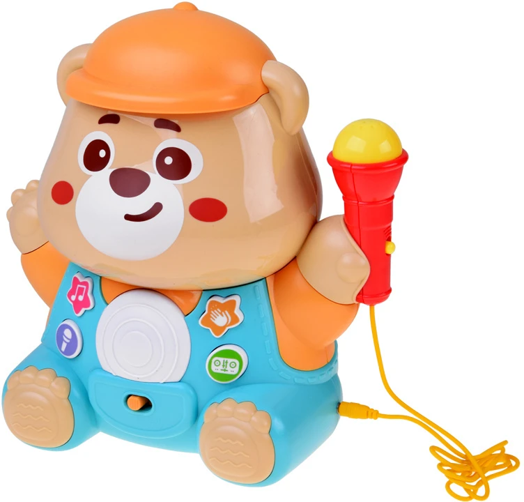 Jokomisiada Interactive TEDDY BEAR KARAOKE + microphone Musical toy for toddlers ZA6617