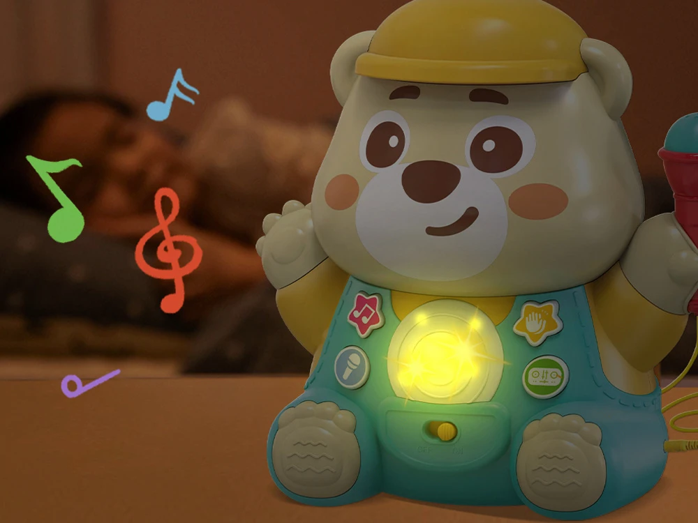 Jokomisiada Interactive TEDDY BEAR KARAOKE + microphone Musical toy for toddlers ZA6617