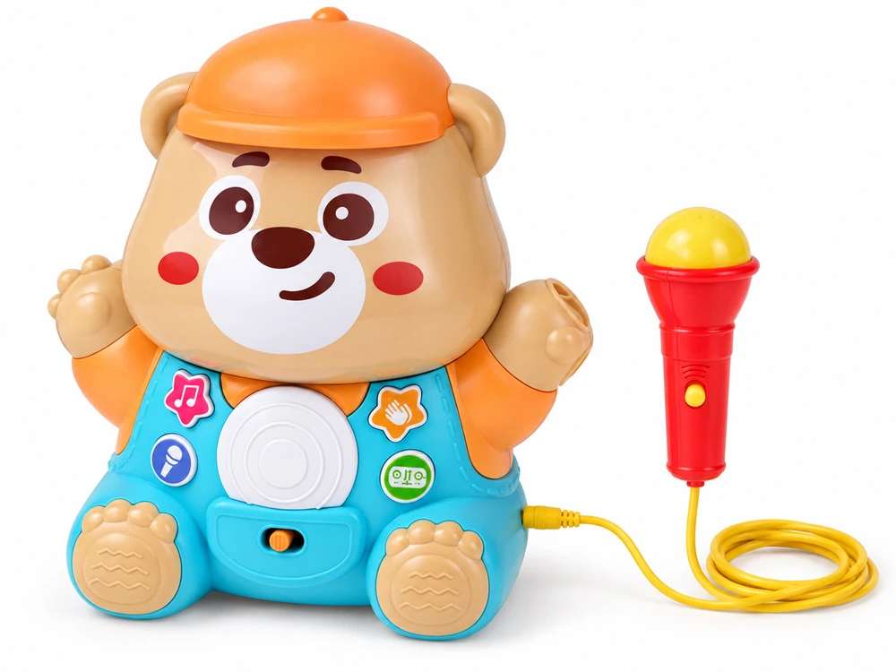Jokomisiada Interactive TEDDY BEAR KARAOKE + microphone Musical toy for toddlers ZA6617