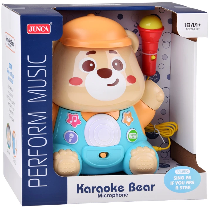 Jokomisiada Interactive TEDDY BEAR KARAOKE + microphone Musical toy for toddlers ZA6617