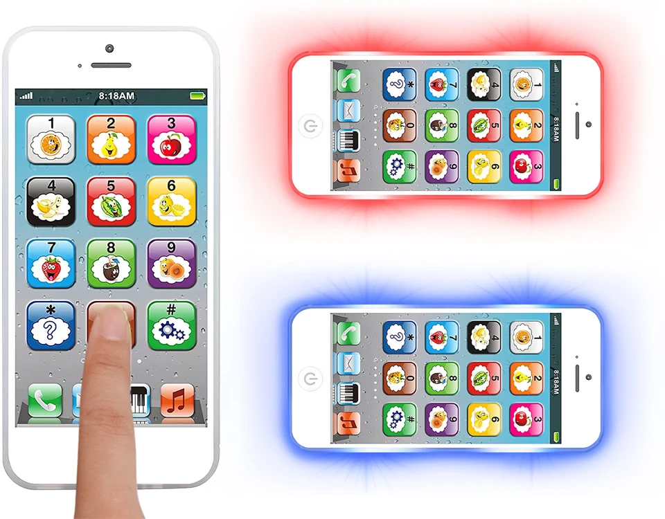 Jokomisiada Interactive Toy Išmanusis telefonas for Children 8 Modes Lights Sounds USB ZA6421
