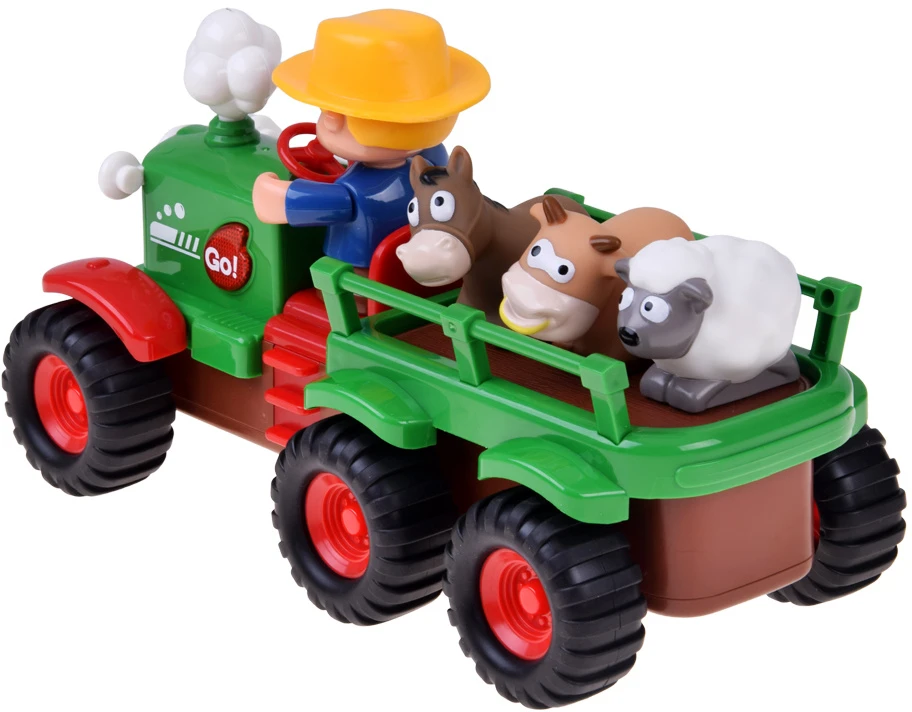 Jokomisiada Interactive Tractor with Trailer, Animals, Lights, Sounds and Farmer Figure ZA6309