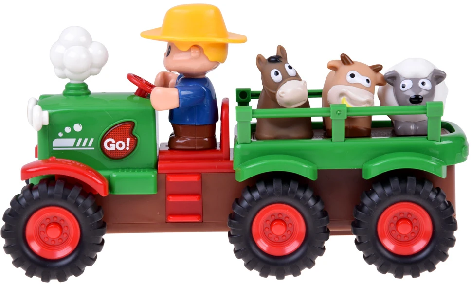 Jokomisiada Interactive Tractor with Trailer, Animals, Lights, Sounds and Farmer Figure ZA6309