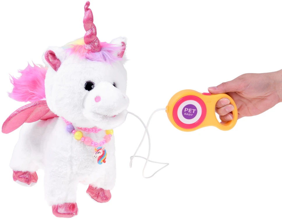 Jokomisiada Interactive Unicorn on a Leash Walks Sings Moves Head ZA6273