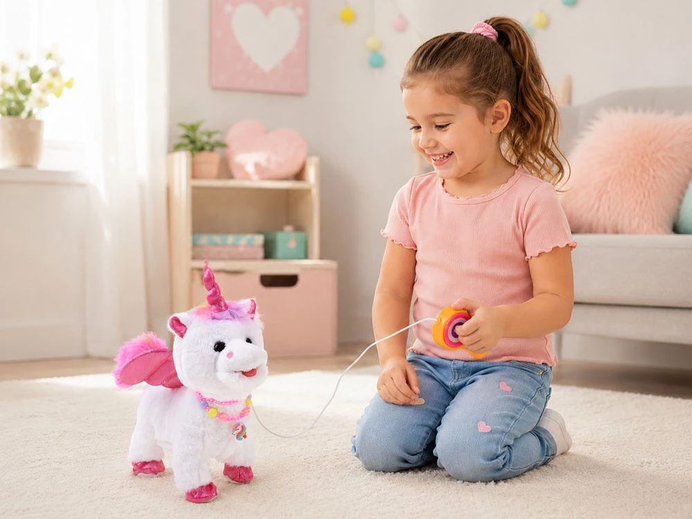 Jokomisiada Interactive Unicorn on a Leash Walks Sings Moves Head ZA6273