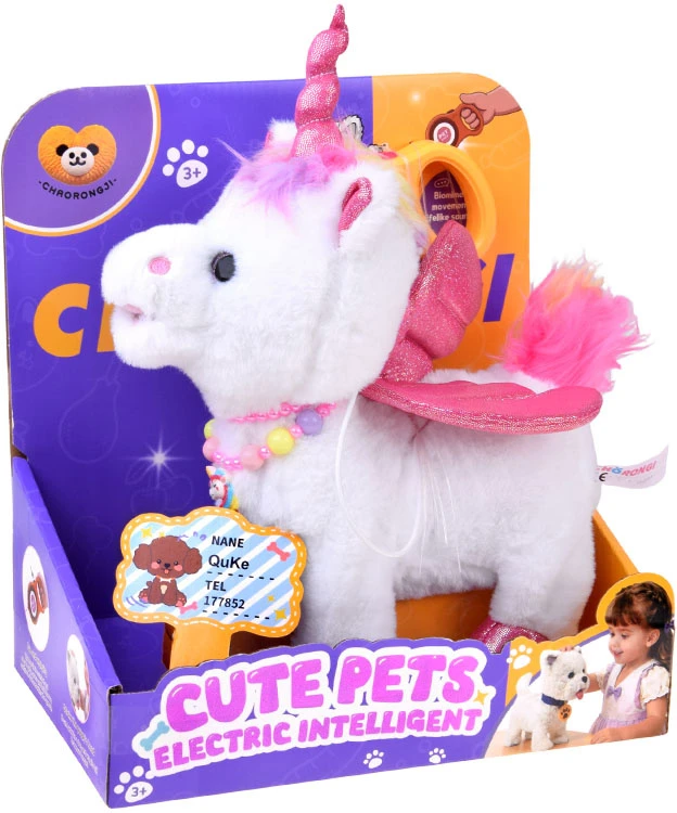 Jokomisiada Interactive Unicorn on a Leash Walks Sings Moves Head ZA6273