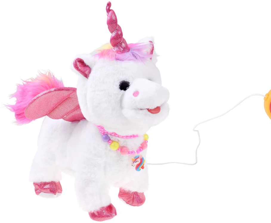 Jokomisiada Interactive Unicorn on a Leash Walks Sings Moves Head ZA6273