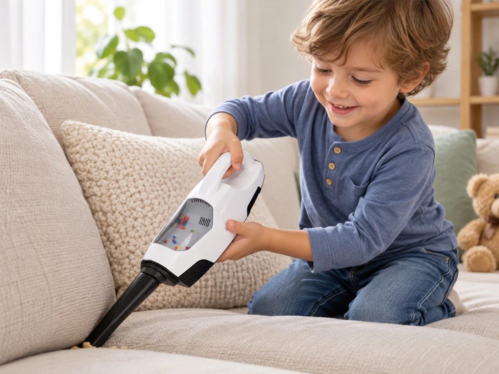 Jokomisiada Interactive VACUUM CLEANER for children 2 in 1 vertical and handheld ZA6317