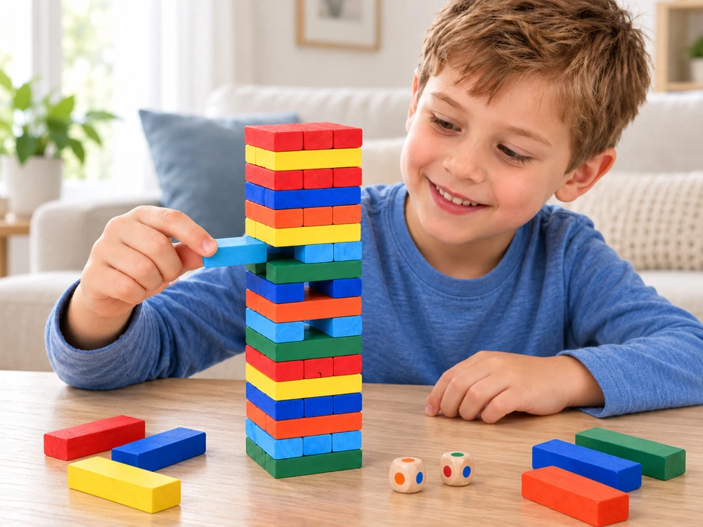 Jokomisiada JENGA wobbly tower arcade game - wooden blocks ZA6636