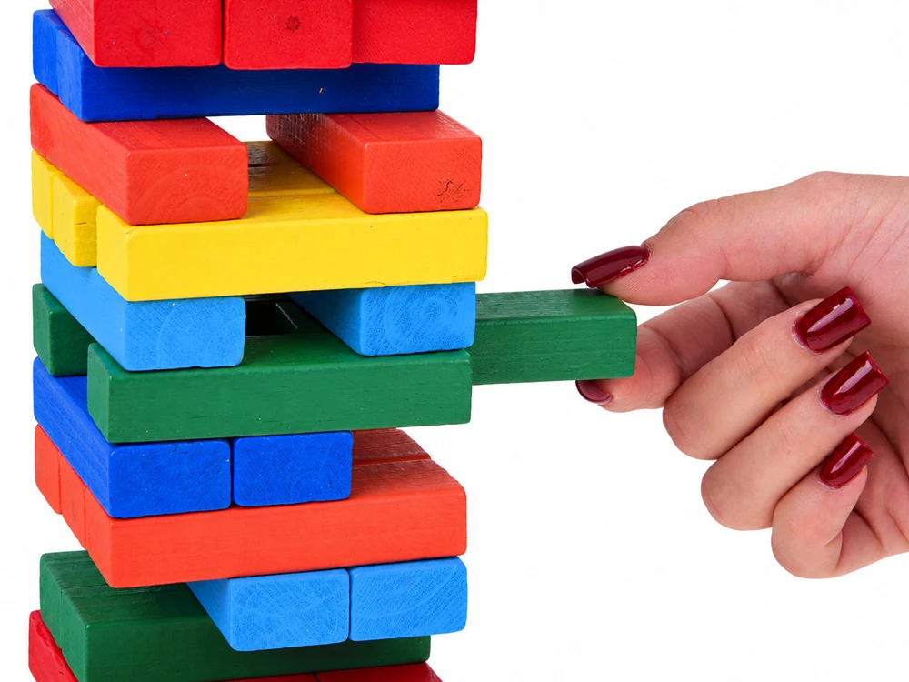 Jokomisiada JENGA wobbly tower arcade game - wooden blocks ZA6636