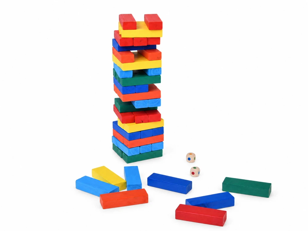 Jokomisiada JENGA wobbly tower arcade game - wooden blocks ZA6636