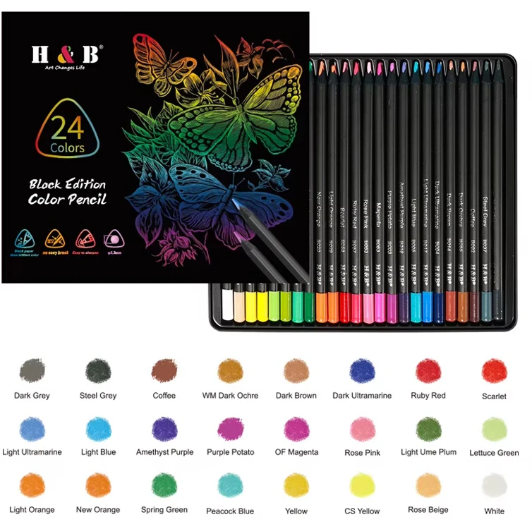 Dėlionė Jokomisiada Juodas Edition Colored Pencils 24 Colors 3.3 mm AP0124