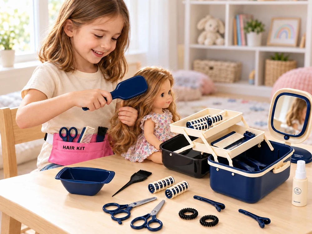 Jokomisiada Large hairdressing set in a carry case – "little hairdresser" kit for children (ZA6614)