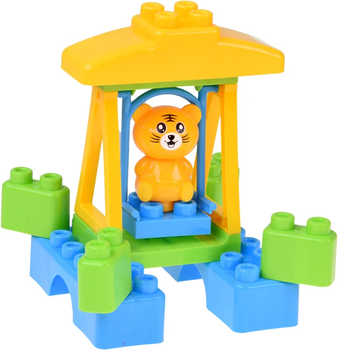 Jokomisiada LARGE plastikas blocks 94 pieces in a container with a handle + figures ZA6429