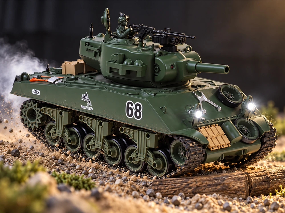 Jokomisiada Large Remote-Controlled RC Tank That Shoots BBs, with Remote Control RC0769