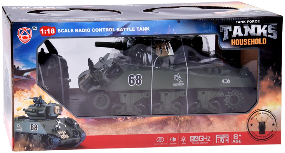 Jokomisiada Large Remote-Controlled RC Tank That Shoots BBs, with Remote Control RC0769