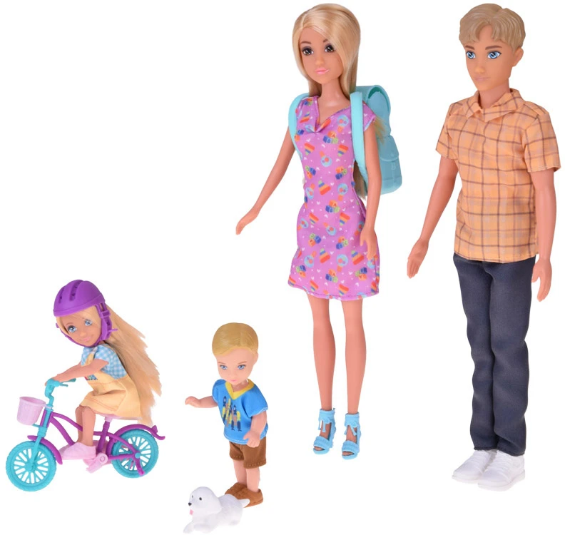 Jokomisiada Large set of doll family parents + children small dolls accessories ZA5421