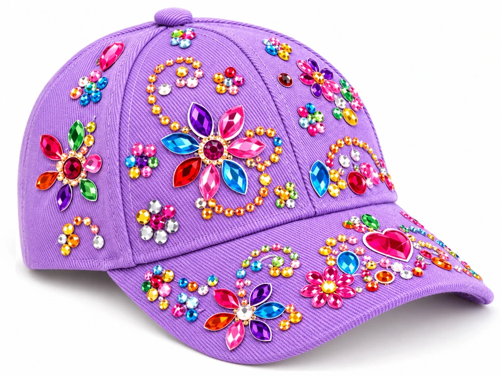 Jokomisiada LAVENDER baseball cap for decoration + DIY diamond stickers ZA6338