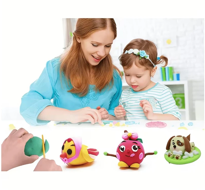 Jokomisiada Lightweight Foam Modelling Clay 24 Colours with Sculpting Tools ZA6288