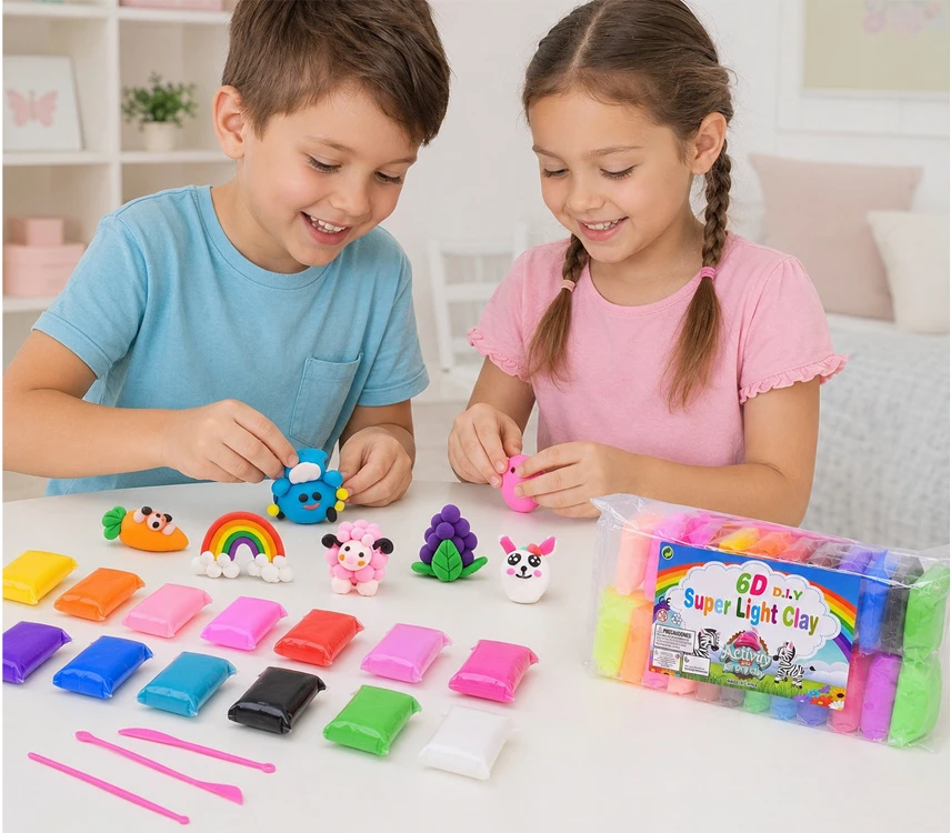 Jokomisiada Lightweight Foam Modelling Clay 24 Colours with Sculpting Tools ZA6288