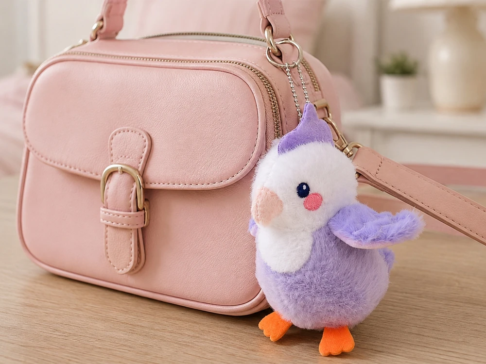 Jokomisiada Liliowa Lilka Plush Bird with Squeaker and Pendant, 13 cm ZA6426