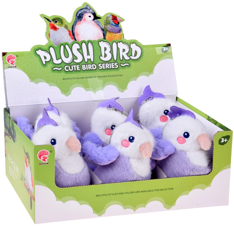 Jokomisiada Liliowa Lilka Plush Bird with Squeaker and Pendant, 13 cm ZA6426