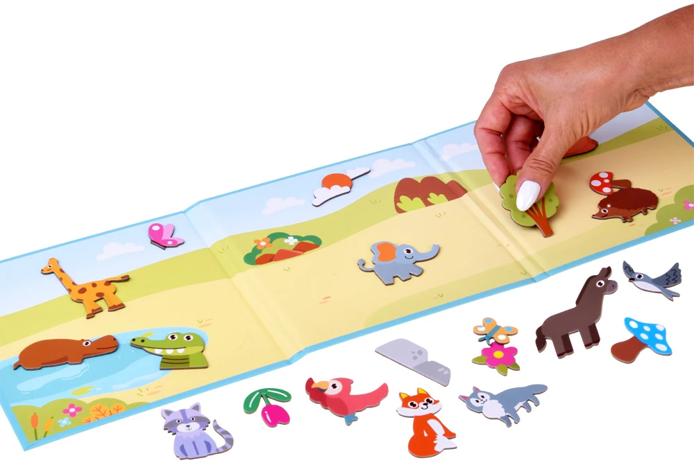 Dėlionė Jokomisiada Magnetic Animal Puzzle Play Board 30 Magnets for Children ZA6408