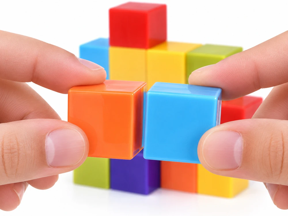 Jokomisiada Magnetic blocks - COLORFUL construction cubes BLOCKS 96pcs ZA6343