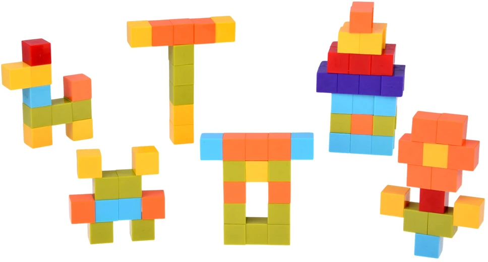Jokomisiada Magnetic blocks - COLORFUL construction cubes BLOCKS 96pcs ZA6343