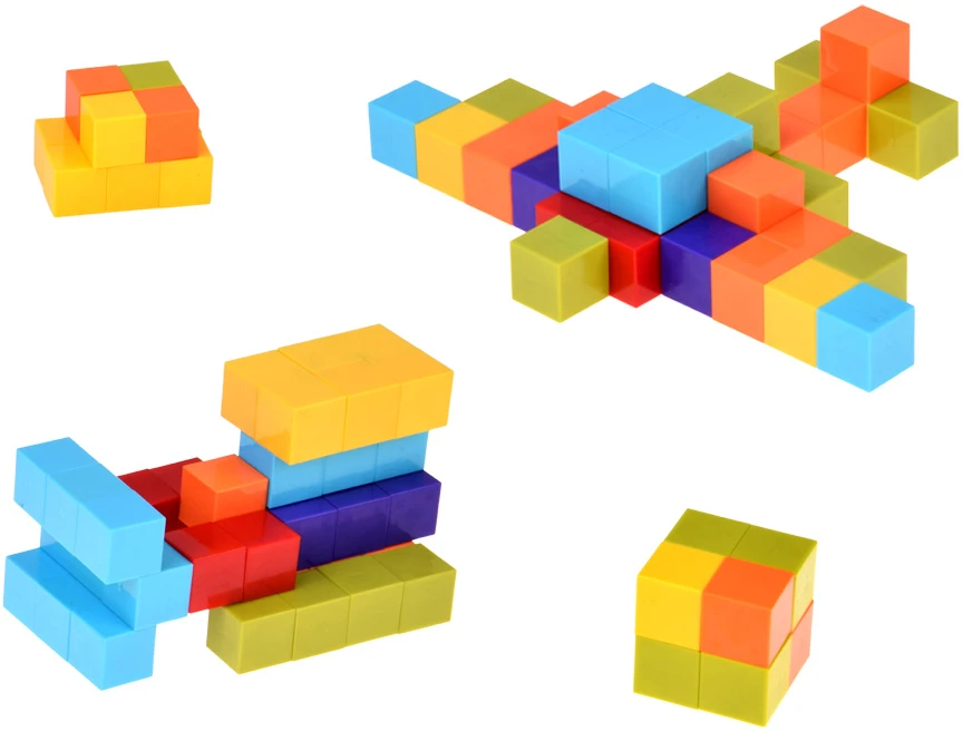 Jokomisiada Magnetic blocks - COLORFUL construction cubes BLOCKS 96pcs ZA6343