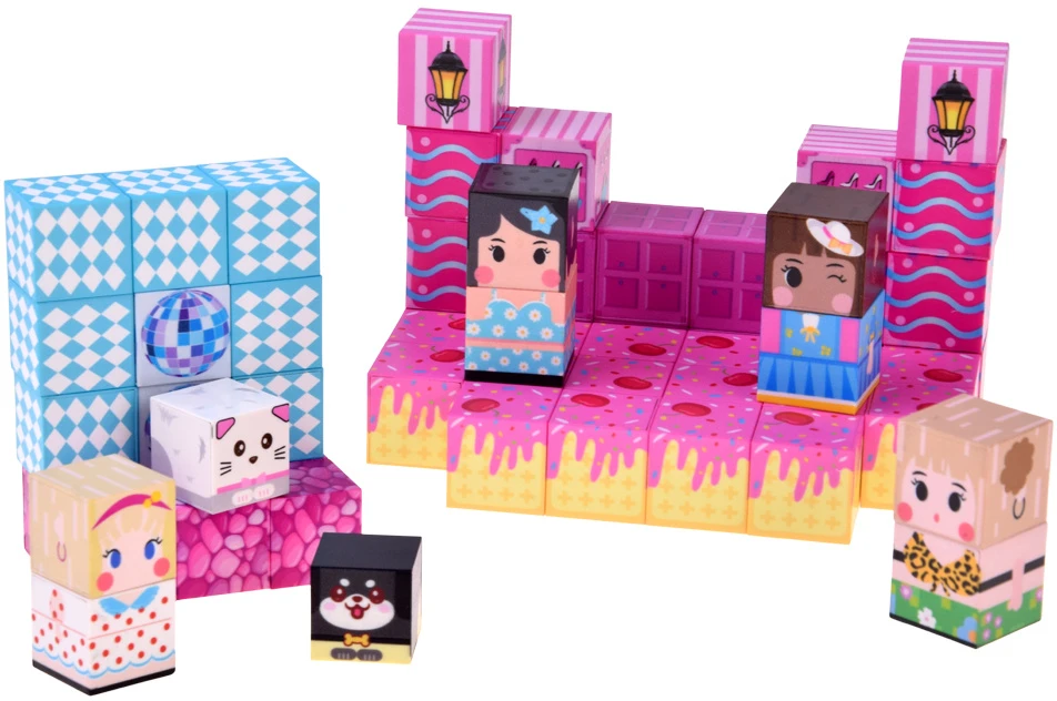 Jokomisiada Magnetic blocks HOUSE - construction cubes and pikselių 261 pieces ZA 6351