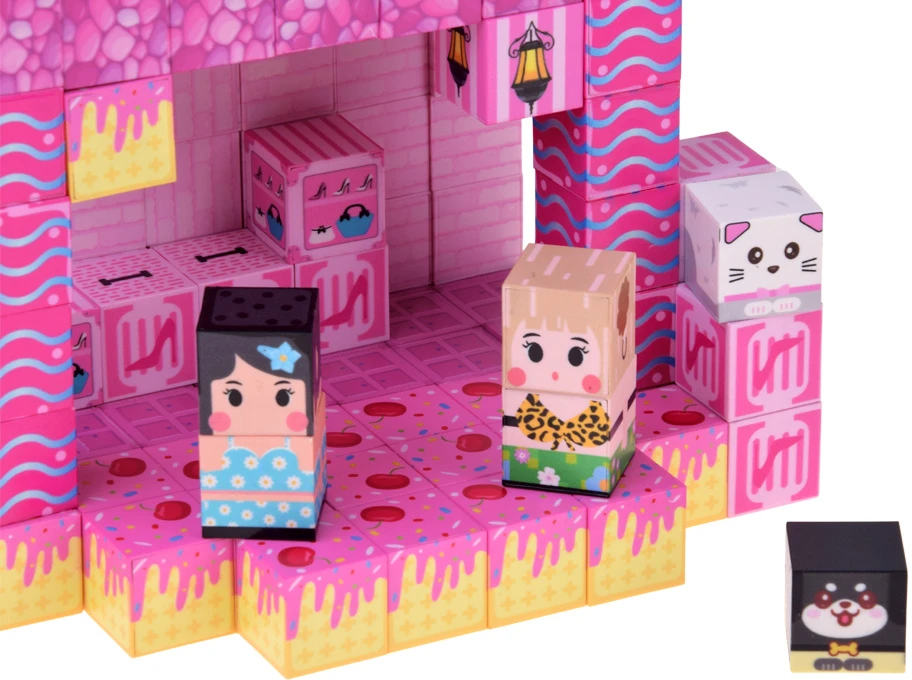 Jokomisiada Magnetic blocks HOUSE - construction cubes and pikselių 261 pieces ZA 6351