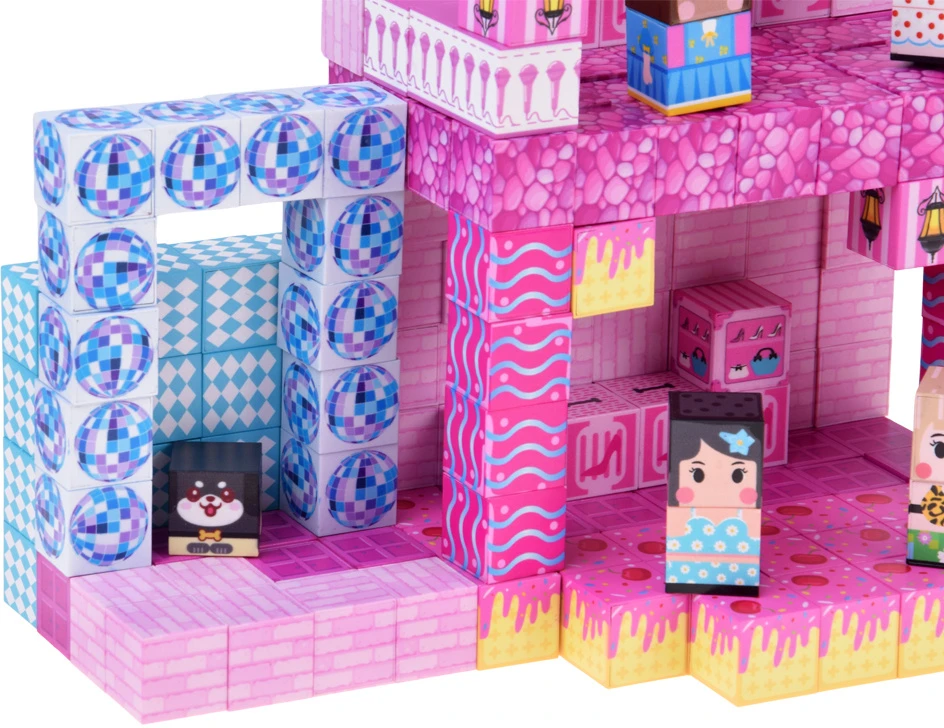 Jokomisiada Magnetic blocks HOUSE - construction cubes and pikselių 261 pieces ZA 6351
