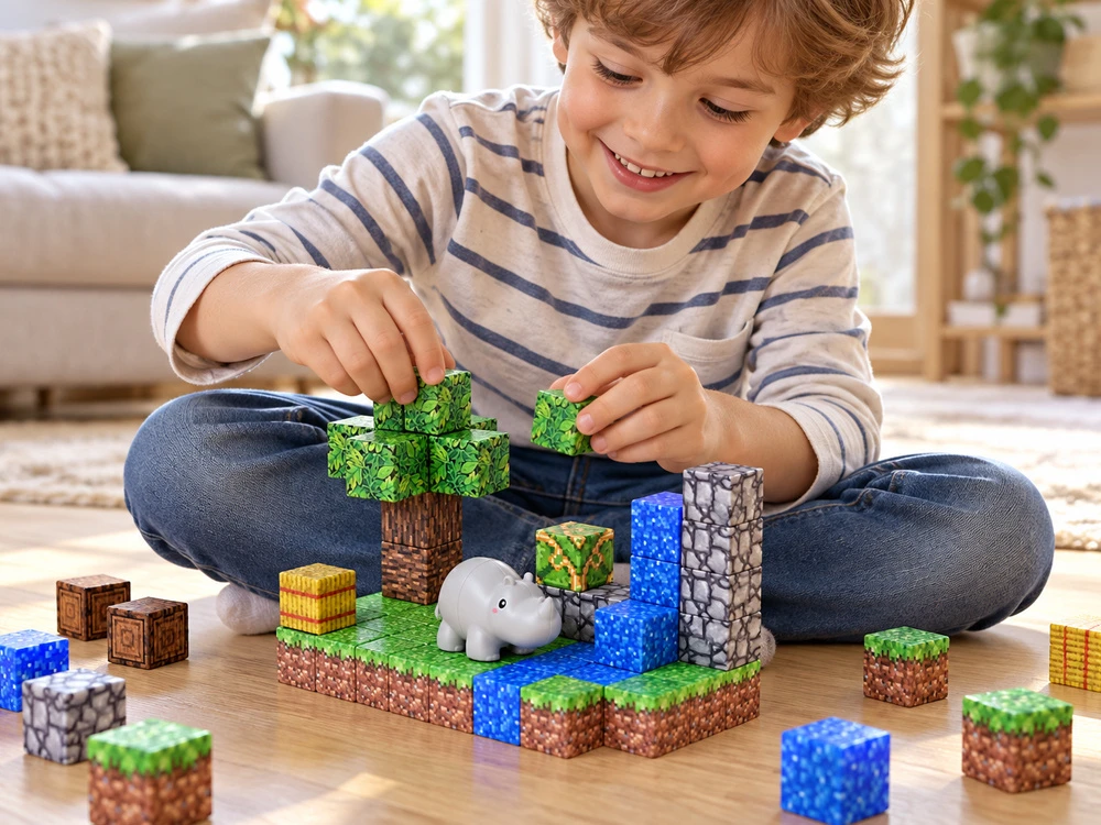 Jokomisiada Magnetic blocks RHINO construction cubes and pikselių 47pcs ZA6605