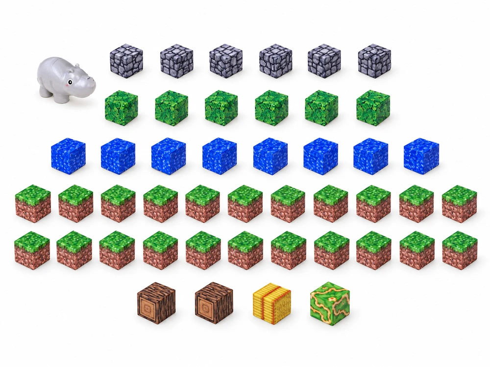 Jokomisiada Magnetic blocks RHINO construction cubes and pikselių 47pcs ZA6605