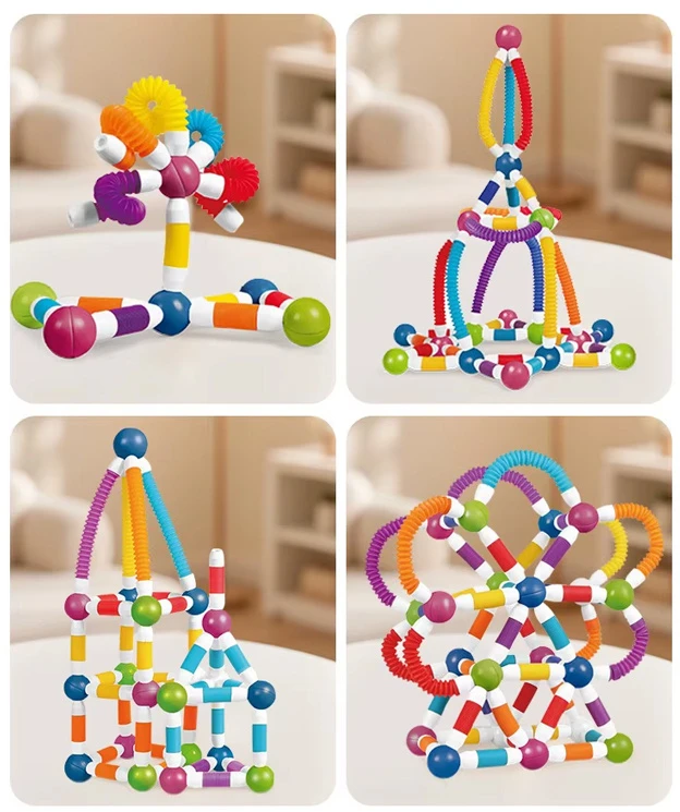 Jokomisiada Magnetic blocks TUBES - flexible construction set 226pcs ZA6547