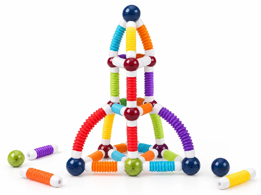 Jokomisiada Magnetic blocks TUBES - flexible construction set 226pcs ZA6547