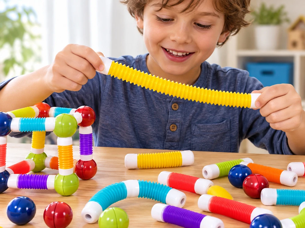 Jokomisiada Magnetic blocks TUBES - flexible construction set 226pcs ZA6547