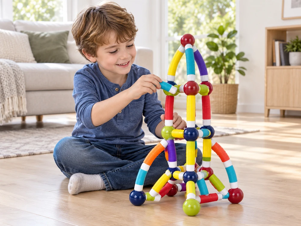 Jokomisiada Magnetic blocks TUBES - flexible construction set 226pcs ZA6547